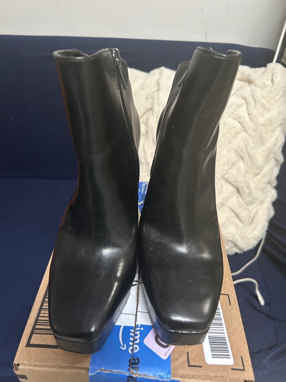 Jessica Simpson Black Square-Toe Ankle Booties with Side Zip- size 7.5